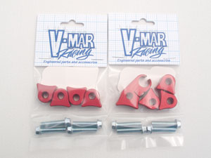 Brake line clamp w/spacers, red